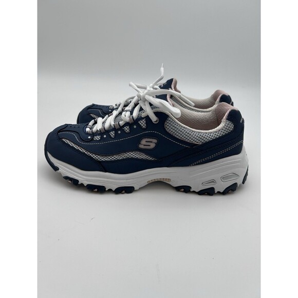 Skechers D’Lites Pink And Blue Comfort Sneakers Shoes Women’s 9.5 Barely Worn - Picture 3 of 8
